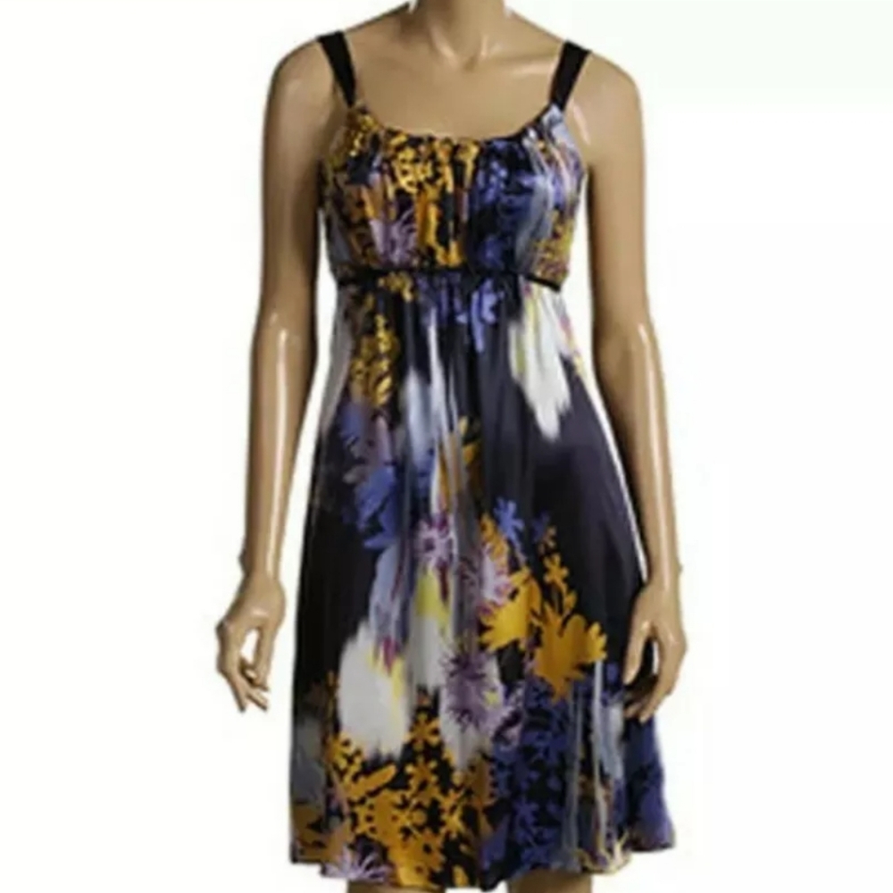 $348 Elie Tahari Jada Spring Navy Silk Jersey  Sle